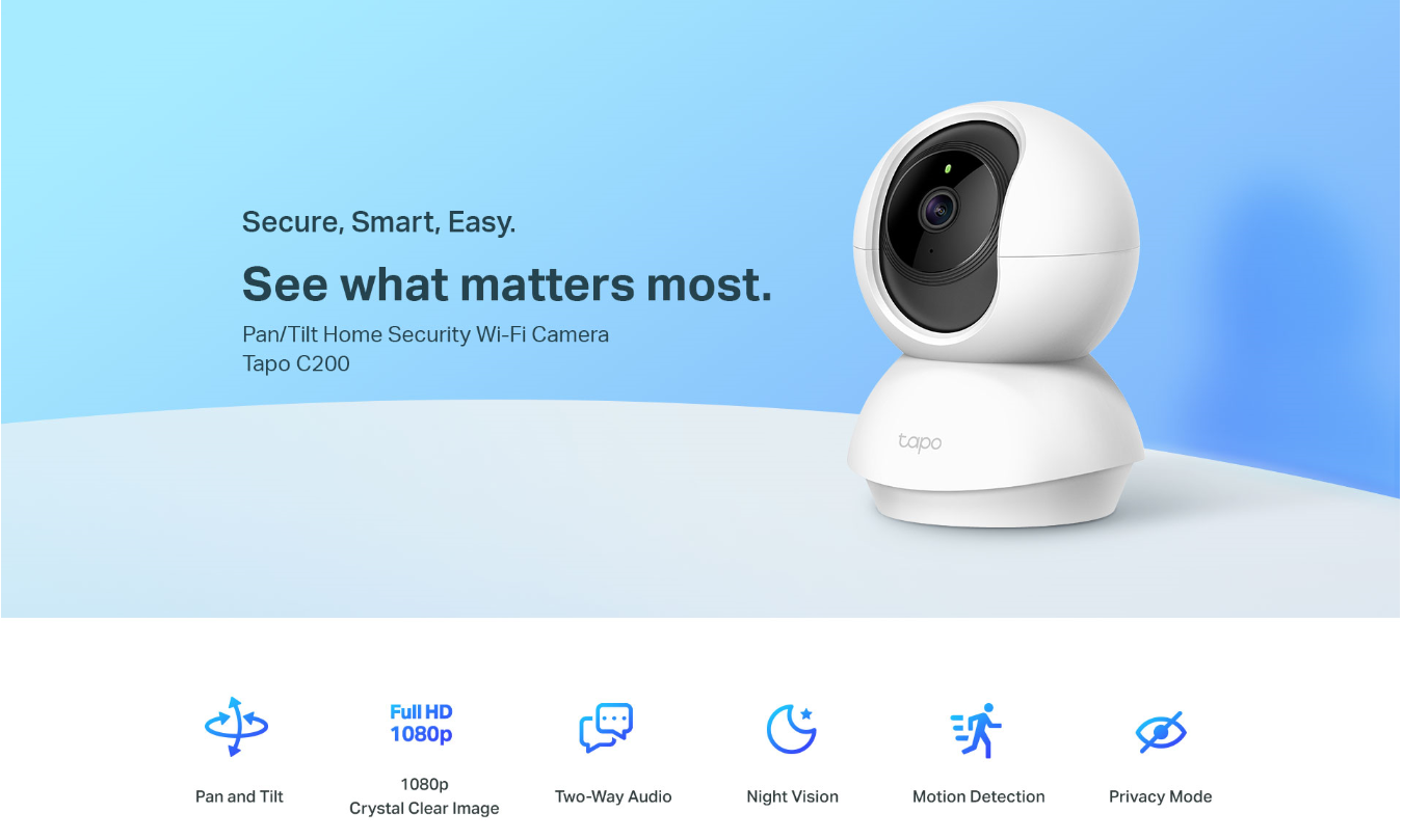 You are currently viewing H TP-Link παρουσιάζει την Tapo C200 Pan/Tilt Home Security Wi-Fi Camera